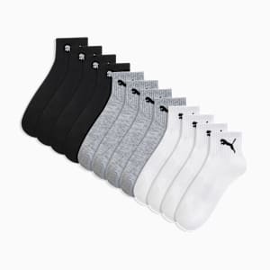 Calcetines cuarto de caña de media toalla para hombre (6 pares), WHITE, extralarge